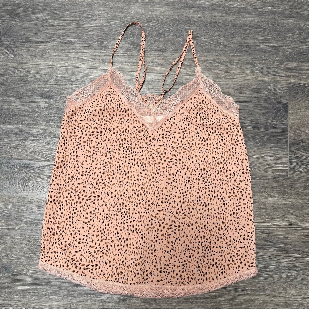 Bishop + Young Pink Lace Trim Cami Top Size S